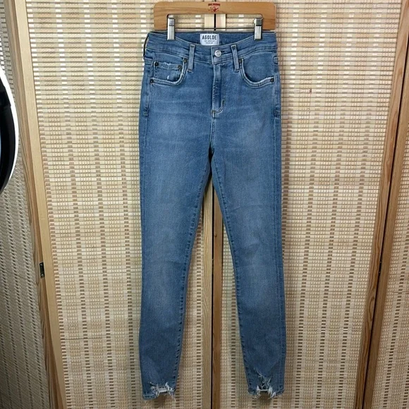 Agolde Sophie High Rise Skinny Jeans Size 25 Scheme Wash Light Blue A108-1045 - Picture 5 of 9